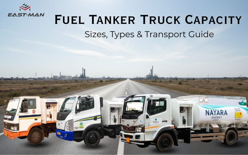 Illustration of fuel tanker truck capacity, showing different sizes, types, and fuel transport guidelines