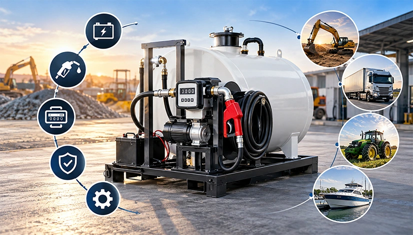 12V DC Skid Type Fuel Dispensing Unit for fuel transfer
